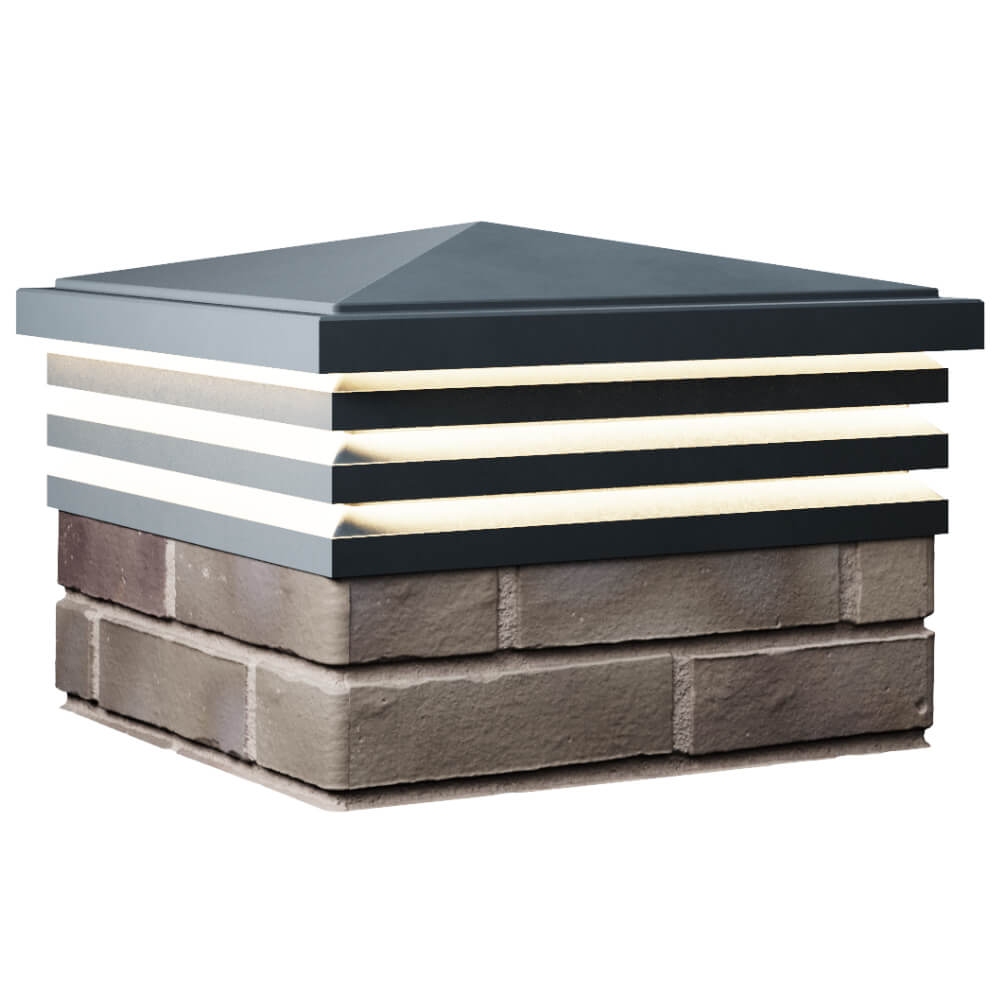 Колпак Zking Бона ХайТек Серый на столб 1.5х1.5 кирпича (385х385мм) с подсветкой в Грозном фото