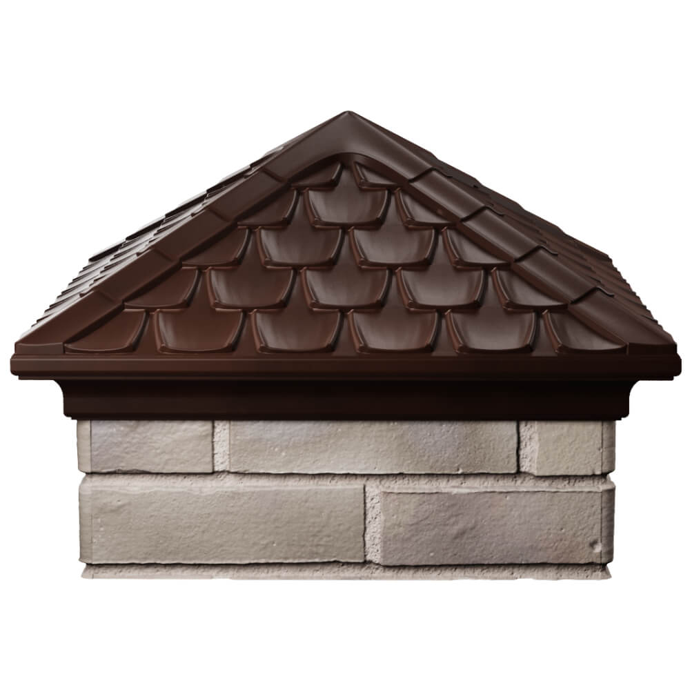 Колпак Zking Эльбрус Коричневый на столб 1.5х1.5 кирпича (385х385мм) Грозный фото