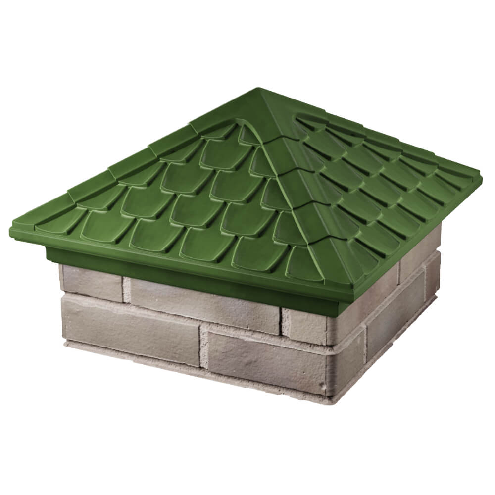 Колпак Zking Эльбрус Зеленый на столб 1.5х1.5 кирпича (385х385мм) в Грозном фото