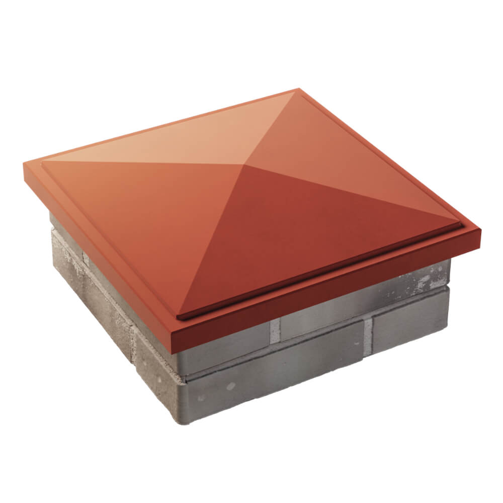 Колпак Zking БонаМоно Красный на столб 1.5х1.5 кирпича (385х385, 400х400мм) в Грозном фото