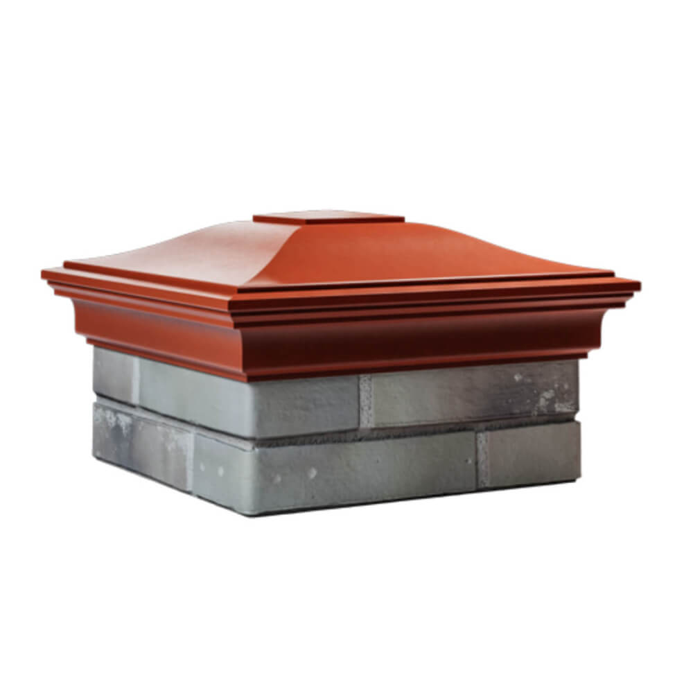 Колпак Zking Монблан Красный на столб 1.5х1.5 еврокирпича 0.7НФ (355х355мм) в Грозном фото