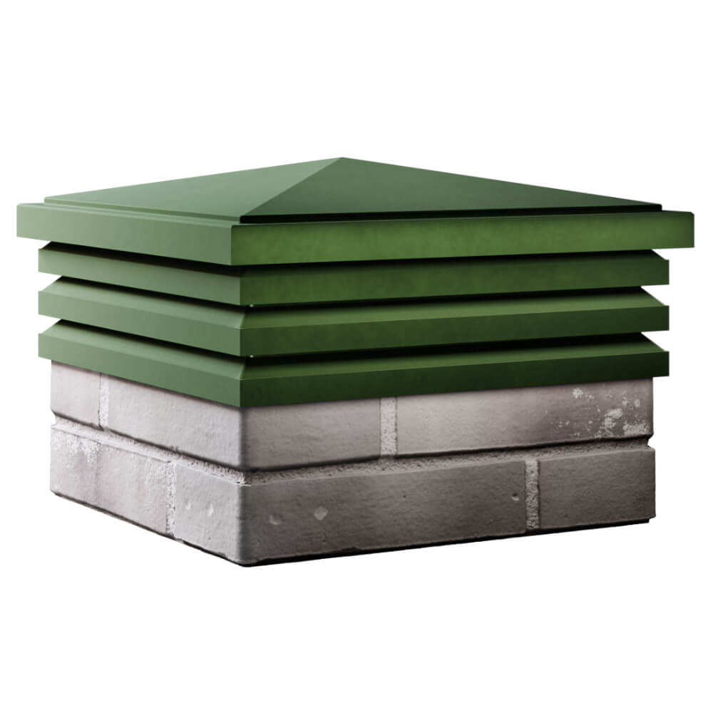 Колпак Zking Бона ХайТек Зеленый на столб 1.5х1.5 кирпича (385х385мм) в Грозном фото