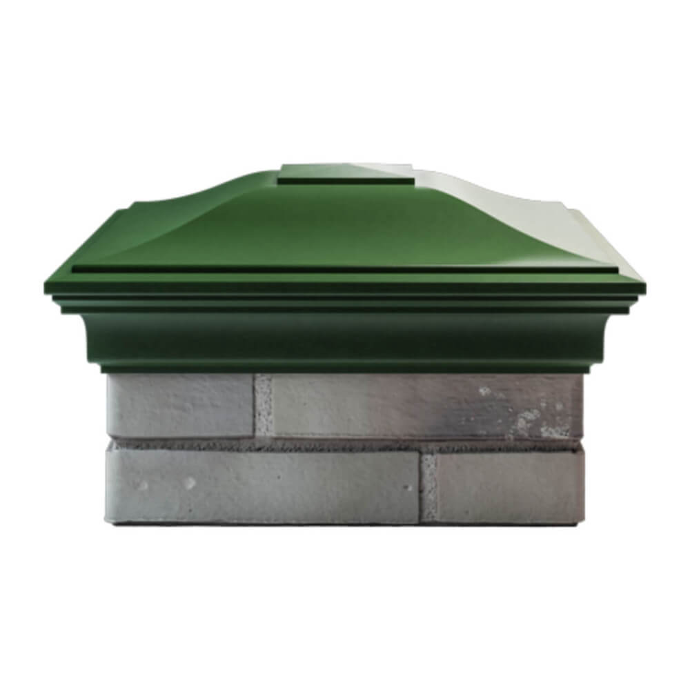 Колпак Zking Монблан Зеленый на столб 1.5х1.5 еврокирпича 0.7НФ (355х355мм) Грозный фото