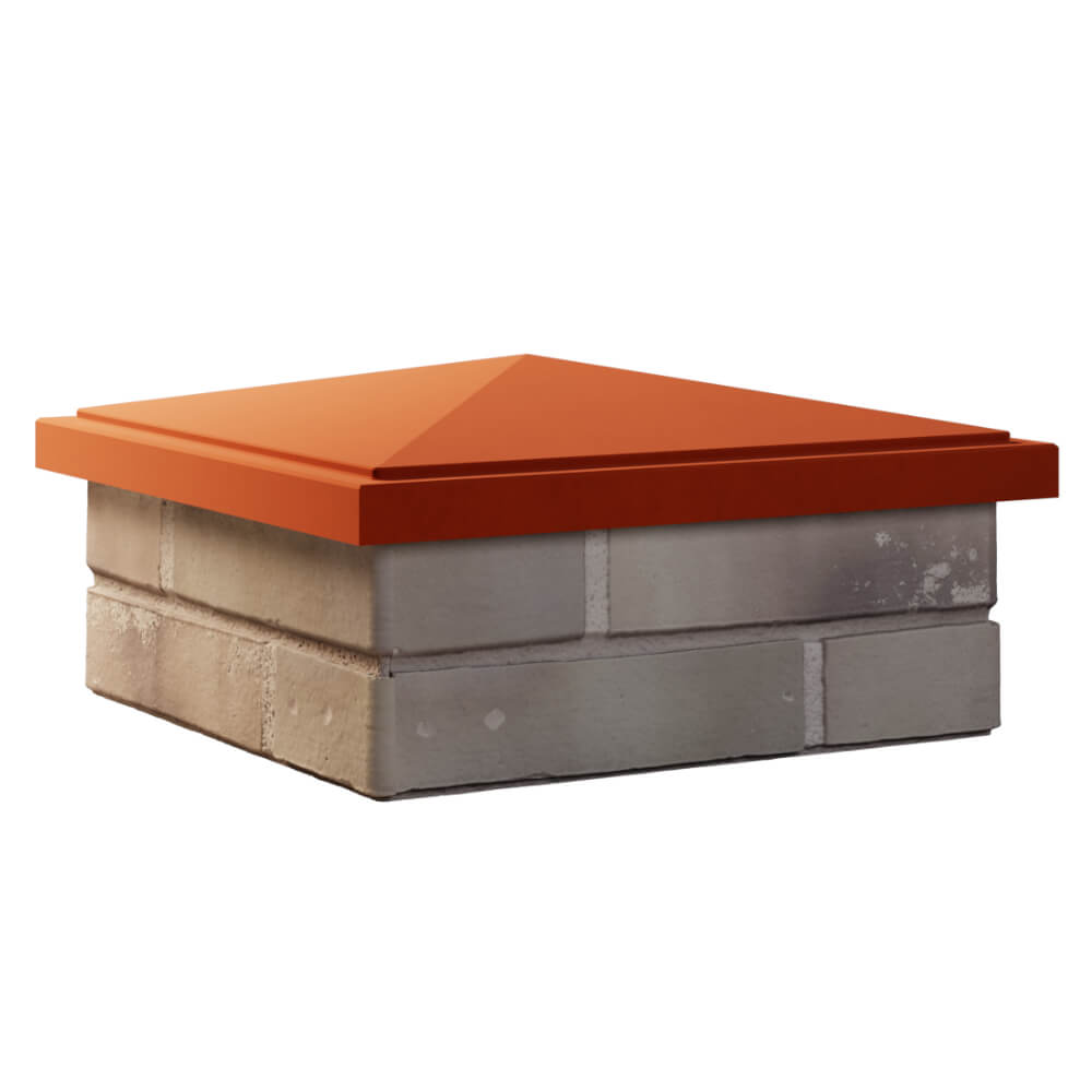 Колпак Zking БонаМоно Красный на столб 1.5х1.5 кирпича (385х385, 400х400мм) в Грозном фото