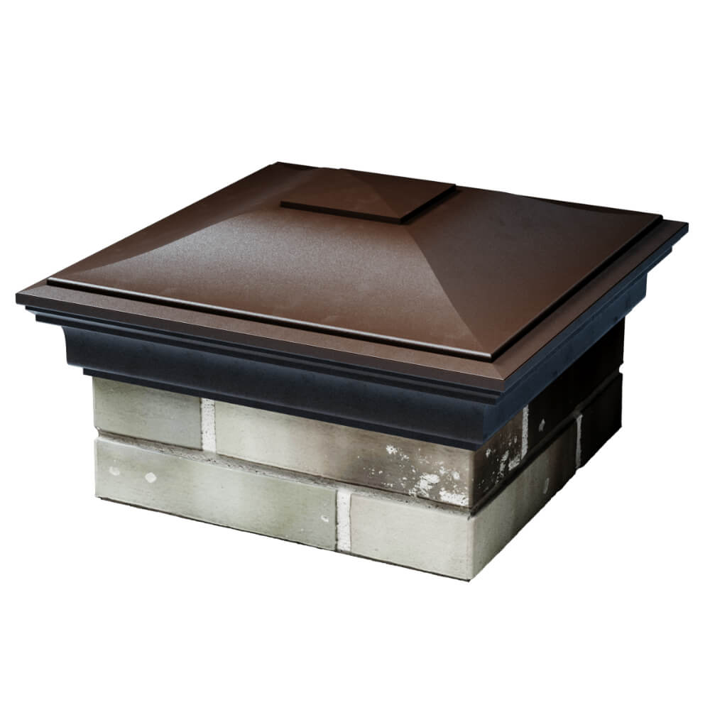 Колпак Zking Монблан Коричневый на столб 1.5х1.5 кирпича (385х385мм) в Грозном фото