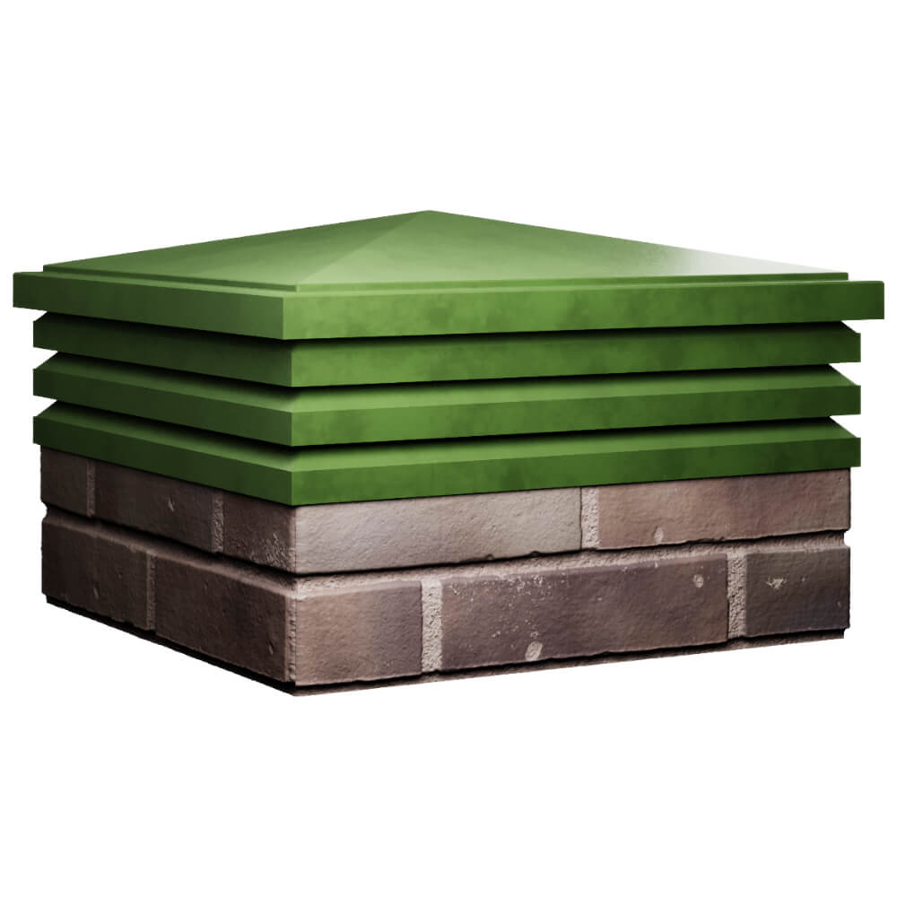 Колпак Zking Бона ХайТек Зеленый на столб 2х2 кирпича (513х513мм) в Грозном фото