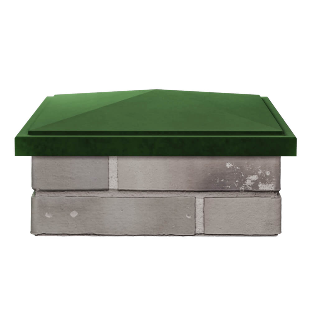 Колпак Zking БонаМоно Зеленый на столб 1.5х1.5 кирпича (385х385, 400х400мм) Грозный фото