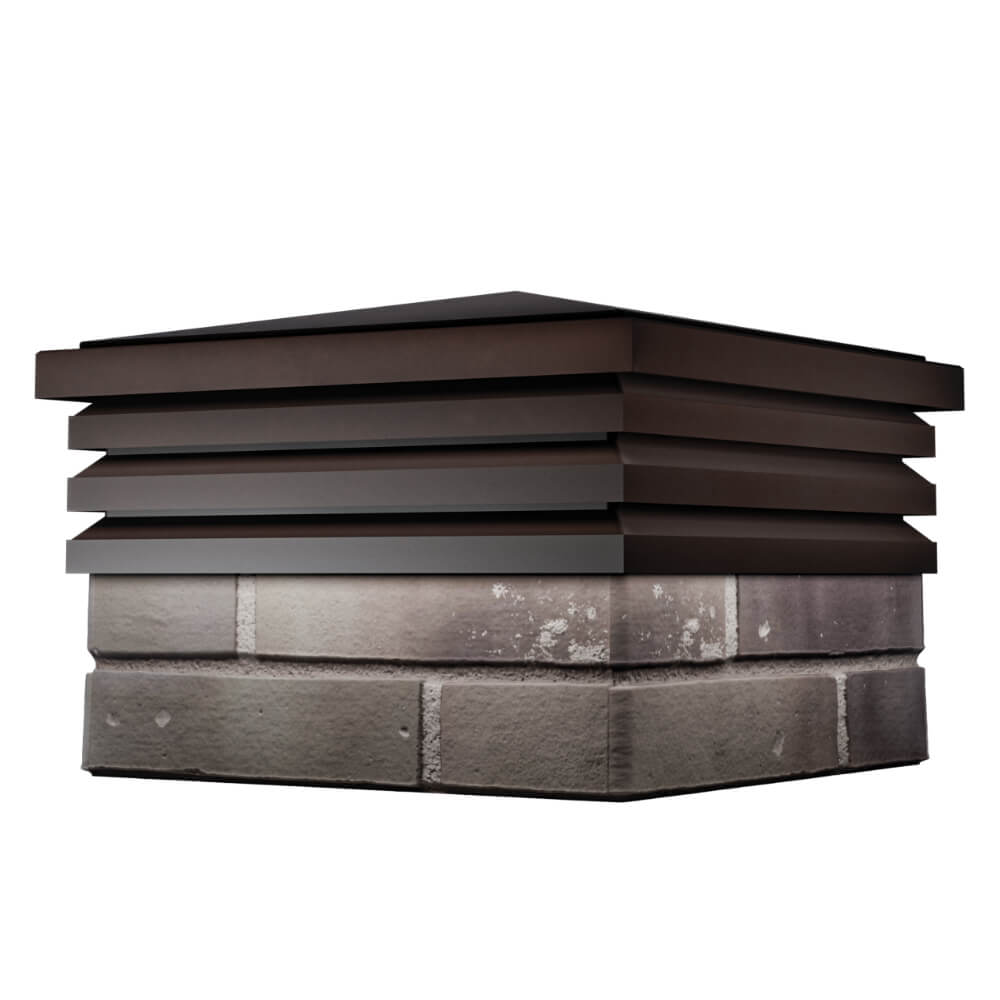 Колпак Zking Бона ХайТек Коричневый на столб 1.5х1.5 кирпича (385х385мм) в Грозном фото