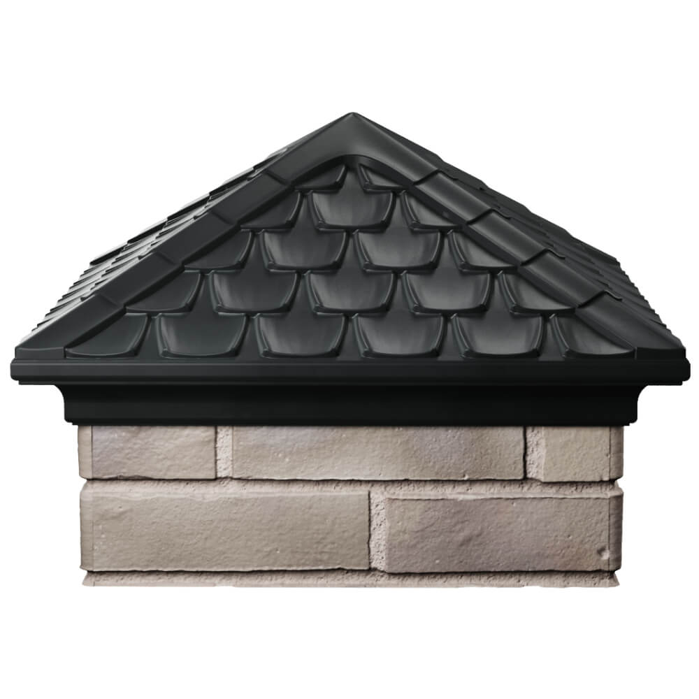 Колпак Zking Эльбрус Черный на столб 1.5х1.5 кирпича (385х385мм) Грозный фото