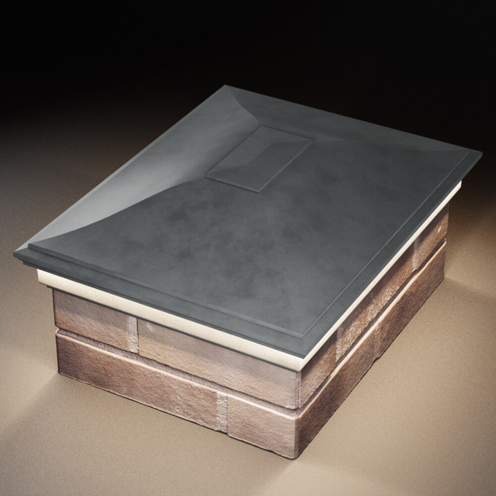 Колпак Zking Монблан Серый на столб 2х1.5 кирпича (515х385мм) c подсветкой в Грозном фото