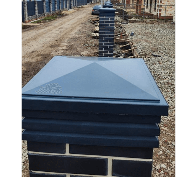 Колпак Zking Бона ХайТек Серый на столб 1.5х1.5 кирпича (385х385мм) в Грозном фото