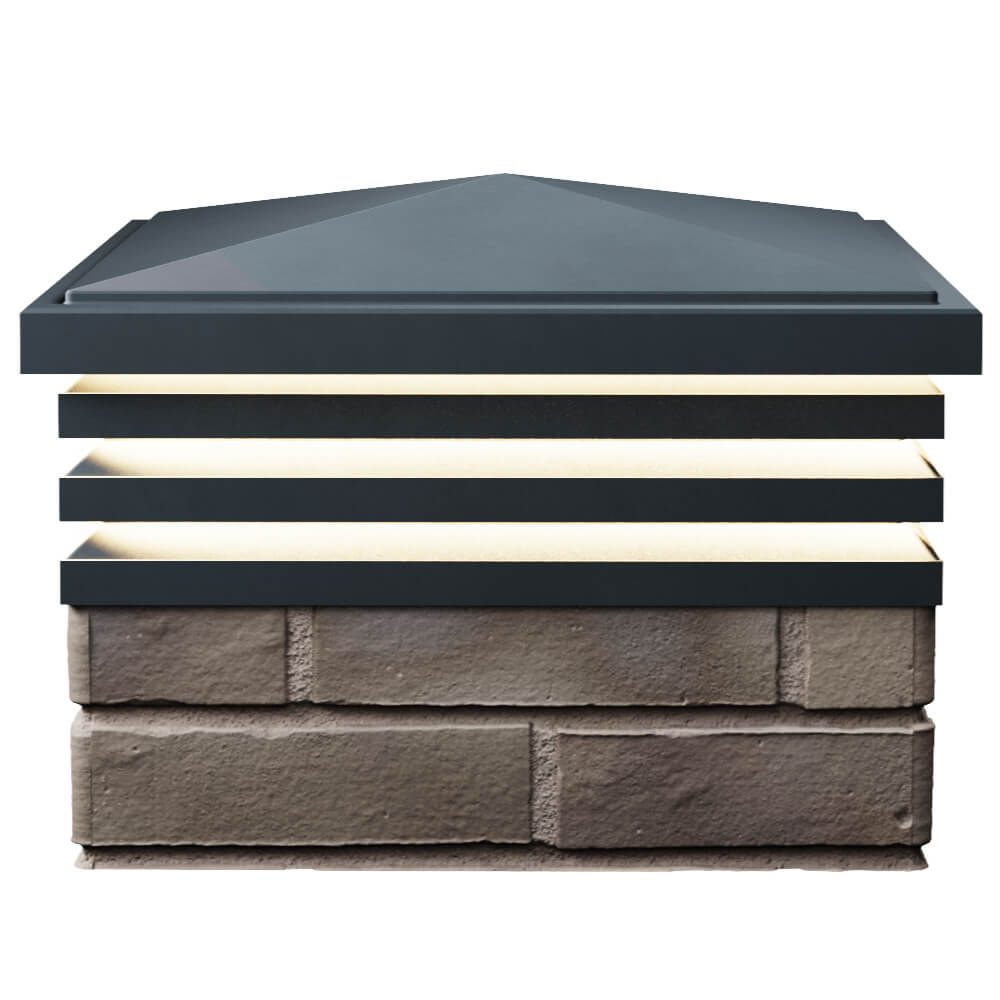 Колпак Zking Бона ХайТек Серый на столб 1.5х1.5 кирпича (385х385мм) с подсветкой в Грозном фото