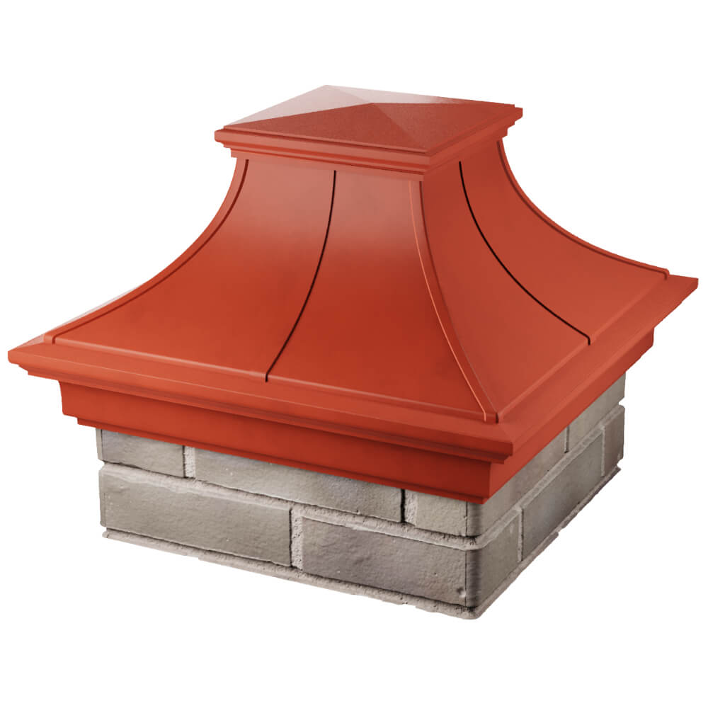 Колпак Zking Монблан Премиум Красный на столб 1.5х1.5 кирпича (385х385мм) в Грозном фото
