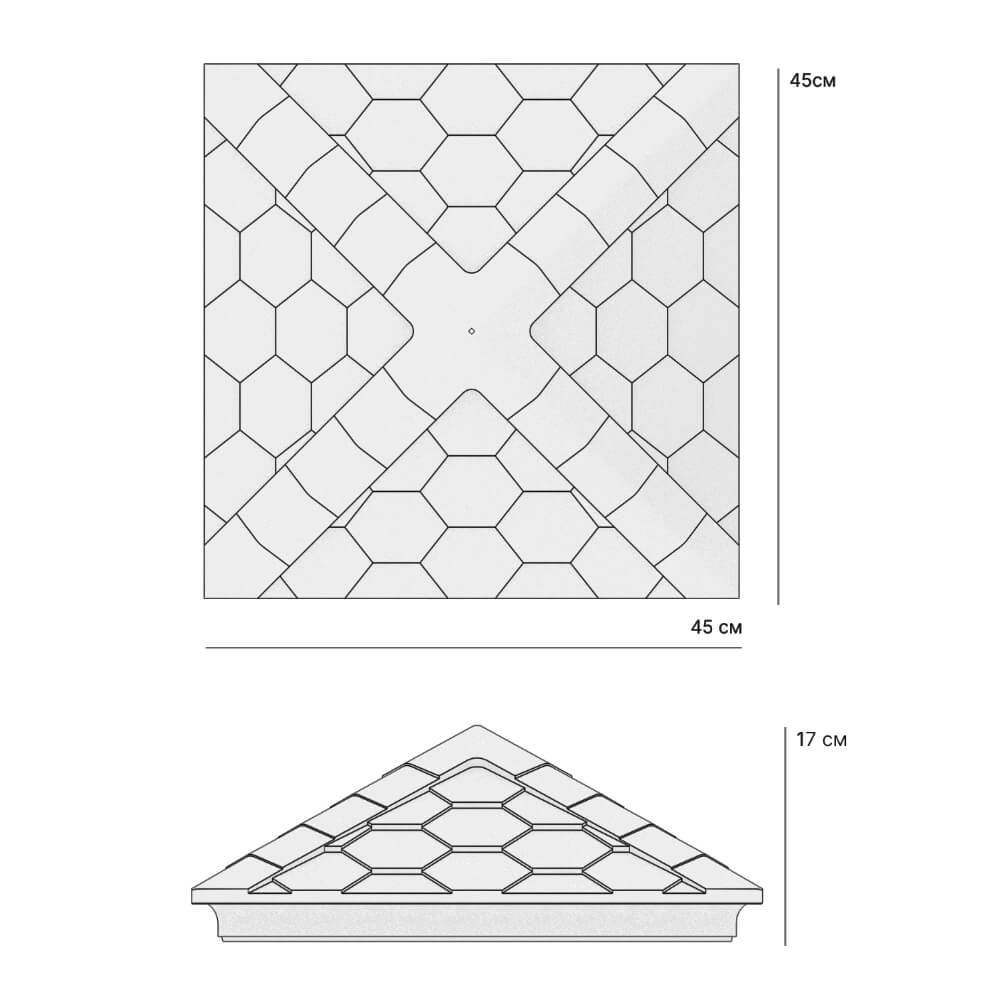 Колпак Zking Эверест Серый на столб 1.5х1.5 кирпича (390х390мм) в Грозном фото
