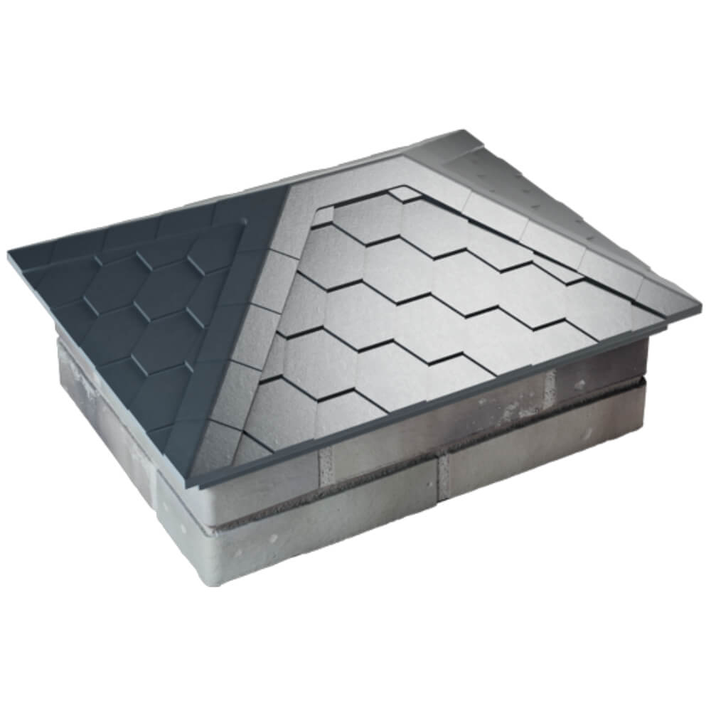 Колпак Zking Эверест Серый на столб 2х1.5 кирпича (520х390мм) Грозный фото