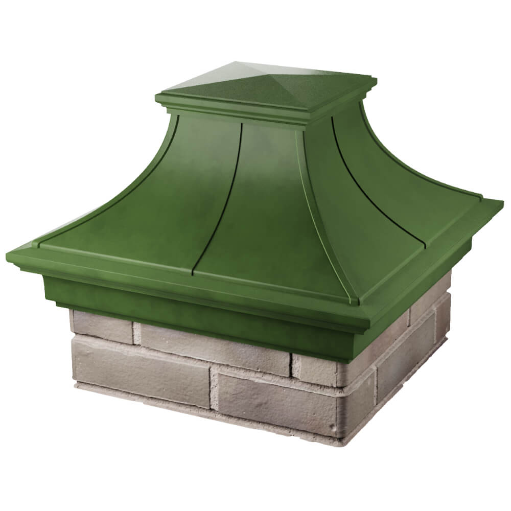 Колпак Zking Монблан Премиум Зеленый на столб 1.5х1.5 кирпича (385х385мм) в Грозном фото
