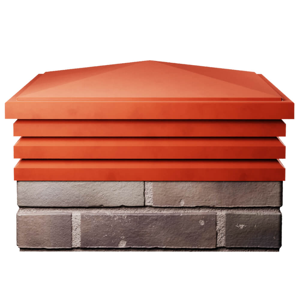 Колпак Zking Бона ХайТек Красный на столб 2х2 кирпича (513х513мм) Грозный фото