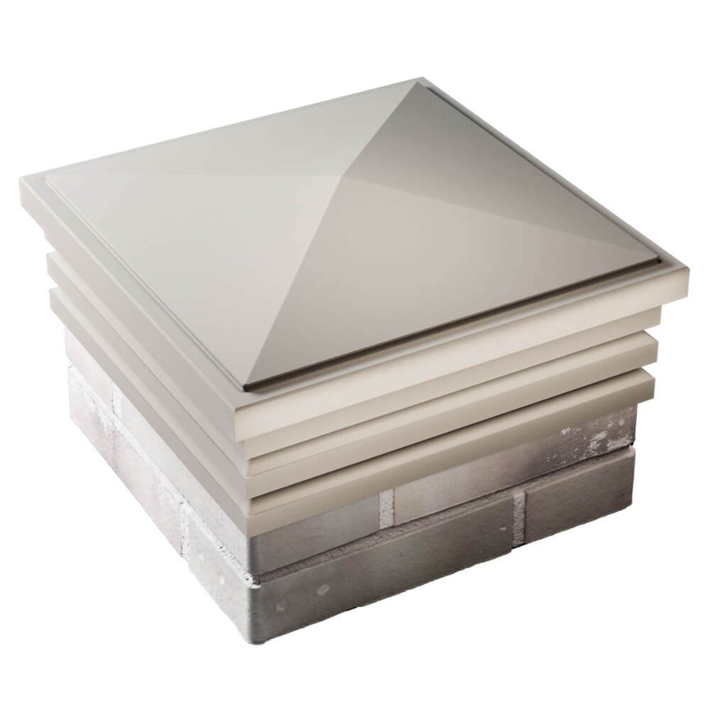 Колпак Zking Бона ХайТек Бежевый на столб 1.5х1.5 кирпича (385х385мм) в Грозном фото