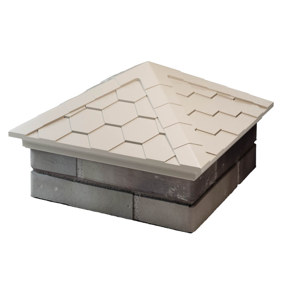 Колпак Zking Эверест Бежевый на столб 1.5х1.5 кирпича (390х390мм) в Грозном фото