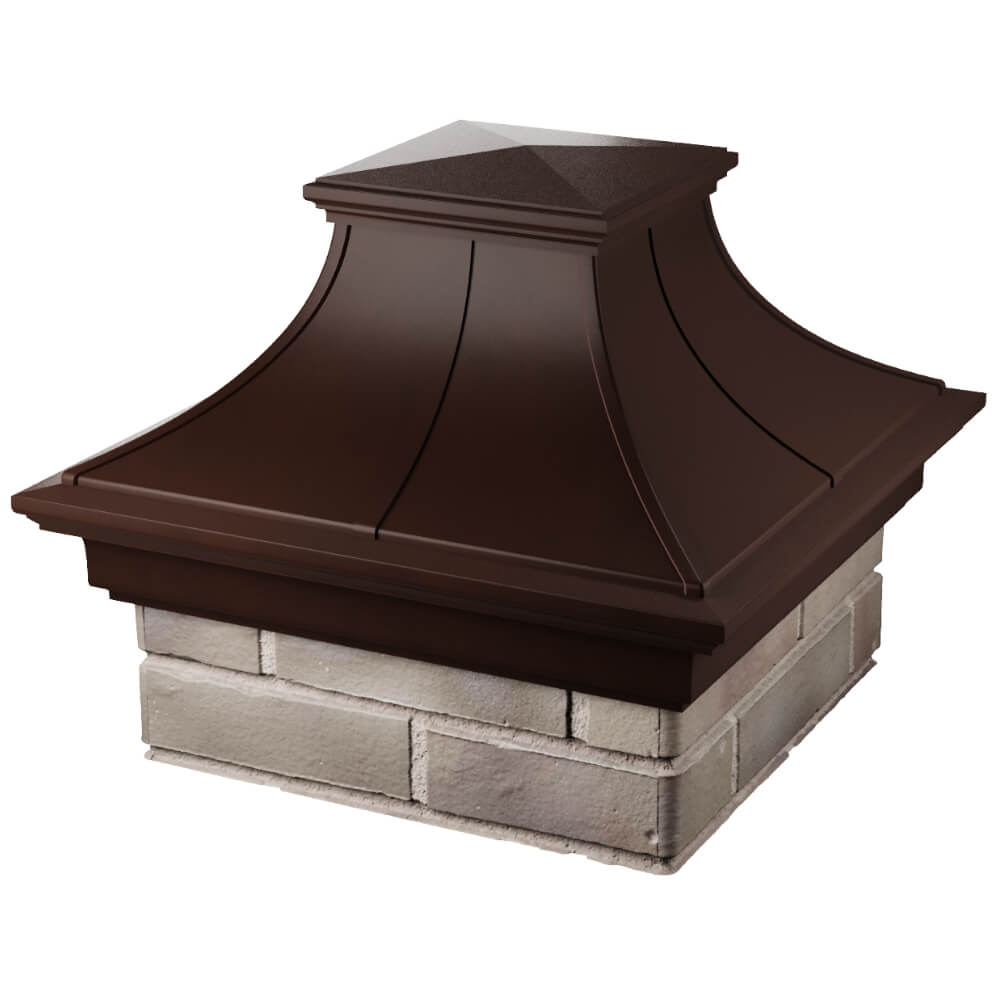 Колпак Zking Монблан Премиум Коричневый на столб 1.5х1.5 кирпича (385х385мм) в Грозном фото