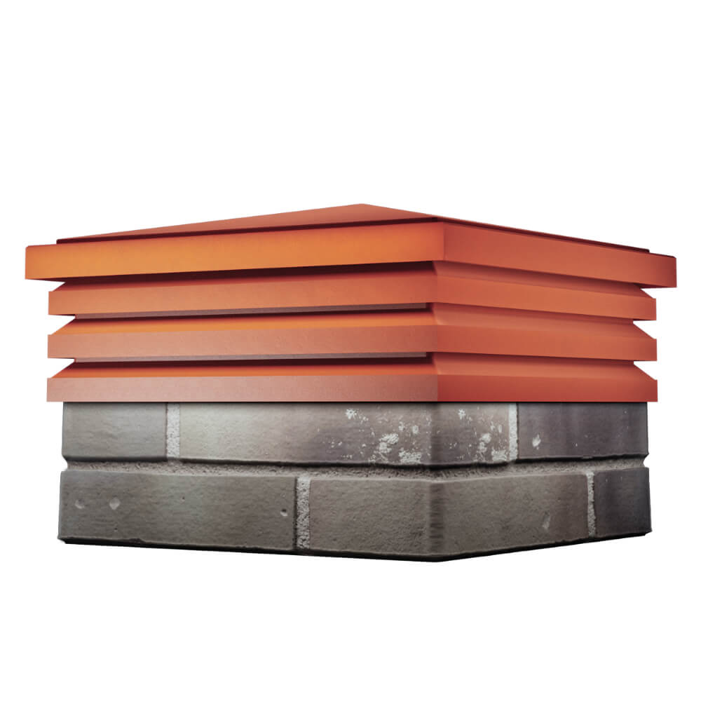 Колпак Zking Бона ХайТек Красный на столб 1.5х1.5 кирпича (385х385мм) в Грозном фото