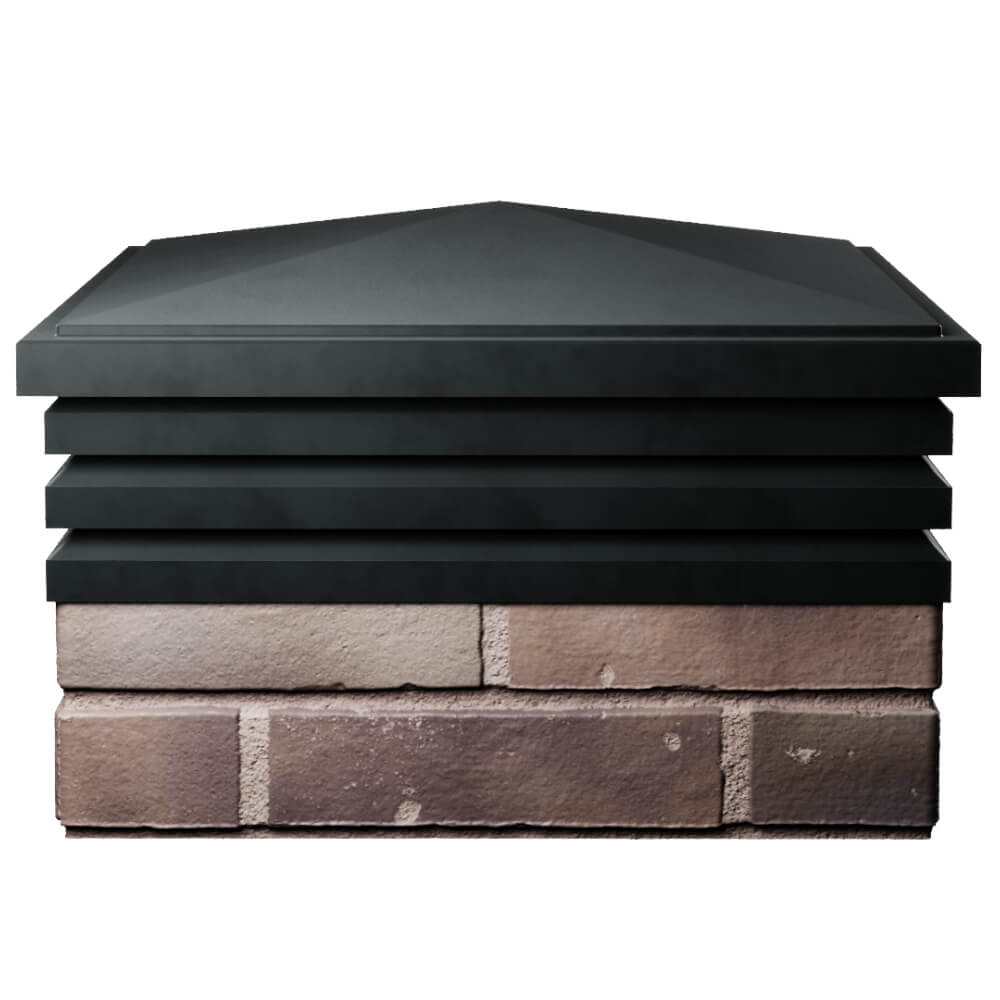 Колпак Zking Бона ХайТек Черный на столб 2х2 кирпича (513х513мм) Грозный фото