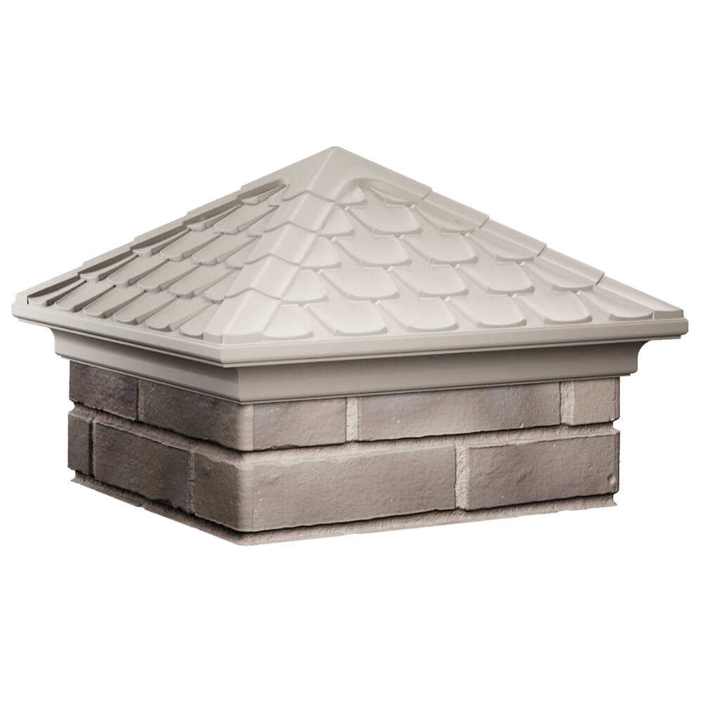 Колпак Zking Эльбрус Бежевый на столб 1.5х1.5 кирпича (385х385мм) в Грозном фото