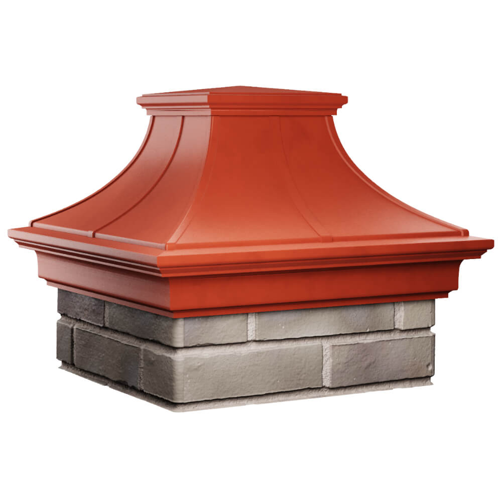 Колпак Zking Монблан Премиум Красный на столб 1.5х1.5 кирпича (385х385мм) в Грозном фото