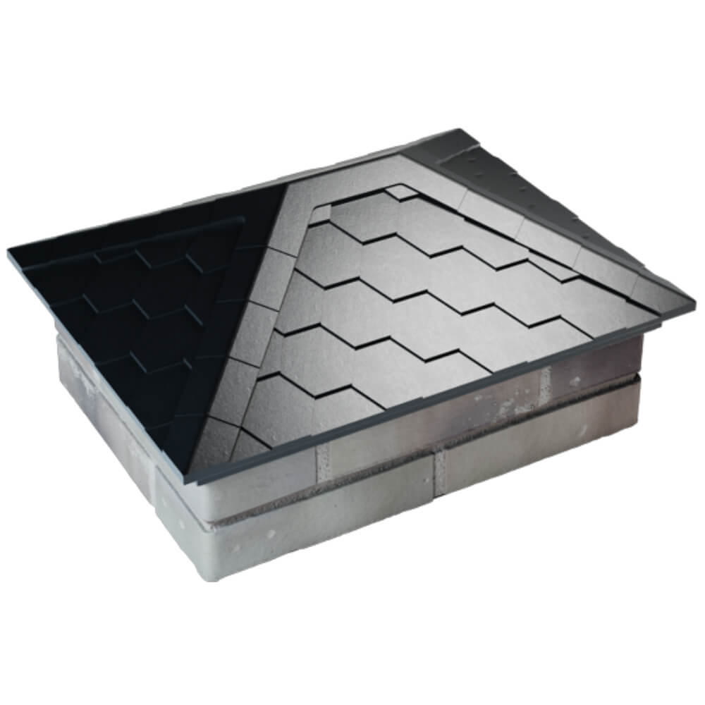 Колпак Zking Эверест Черный на столб 2х1.5 кирпича (520х390мм) Грозный фото