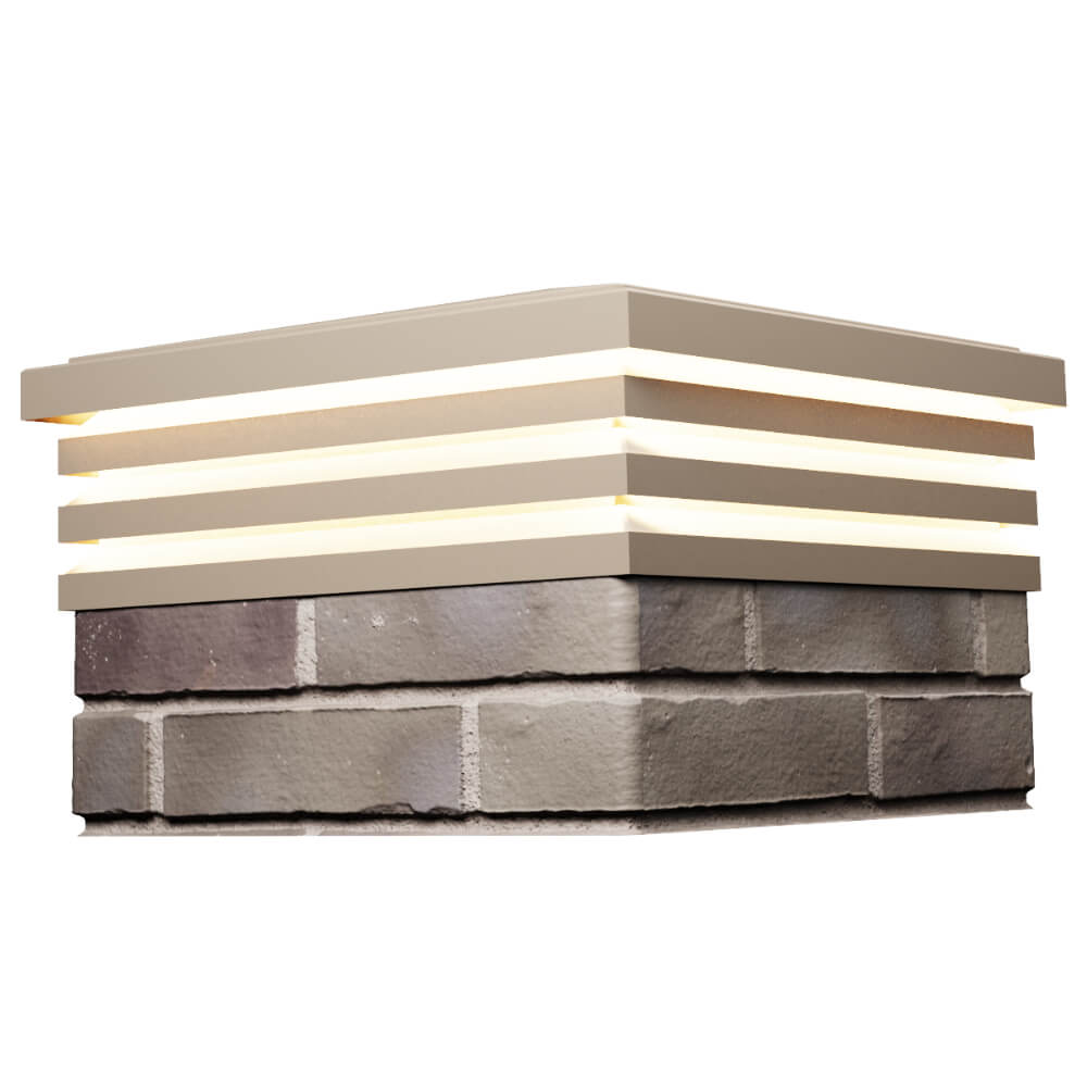 Колпак Zking Бона ХайТек Бежевый на столб 1.5х1.5 кирпича (385х385мм) с подсветкой в Грозном фото