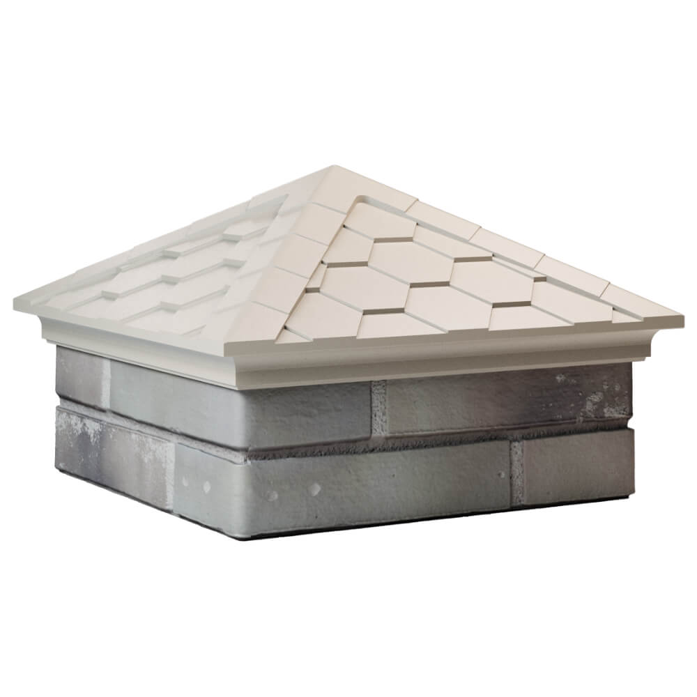 Колпак Zking Эверест Бежевый на столб 1.5х1.5 кирпича (390х390мм) в Грозном фото