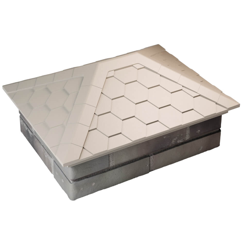 Колпак Zking Эверест Бежевый на столб 2х1.5 кирпича (520х390мм) Грозный фото