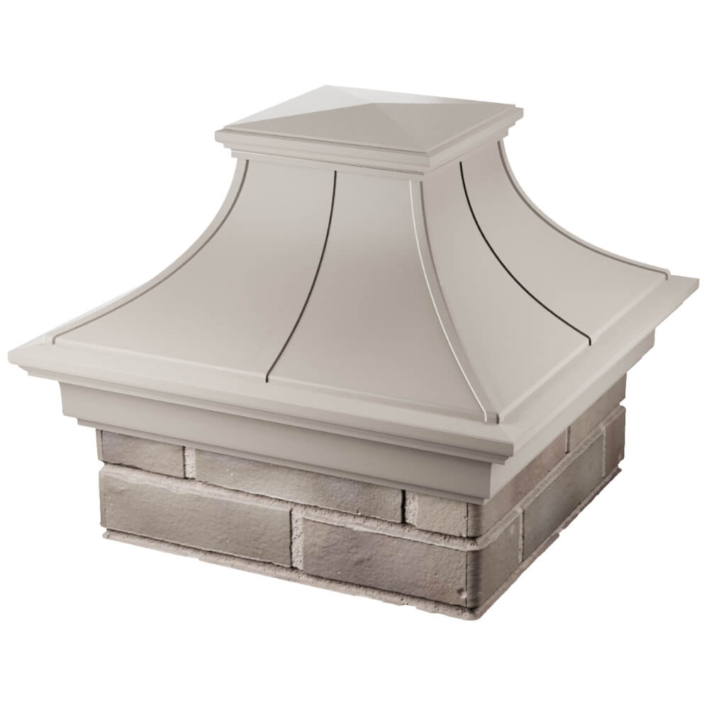 Колпак Zking Монблан Премиум Бежевый на столб 1.5х1.5 кирпича (385х385мм) в Грозном фото