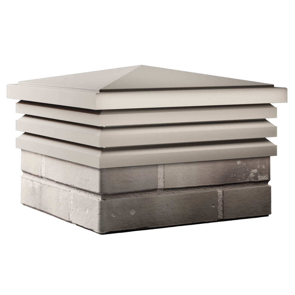 Колпак Zking Бона ХайТек Бежевый на столб 1.5х1.5 кирпича (385х385мм) в Грозном фото