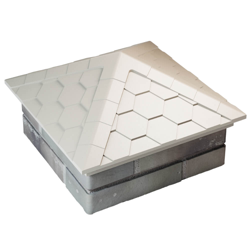 Колпак Zking Эверест Бежевый на столб 1.5х1.5 кирпича (390х390мм) в Грозном фото