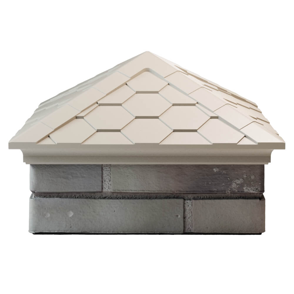 Колпак Zking Эверест Бежевый на столб 1.5х1.5 кирпича (390х390мм) Грозный фото