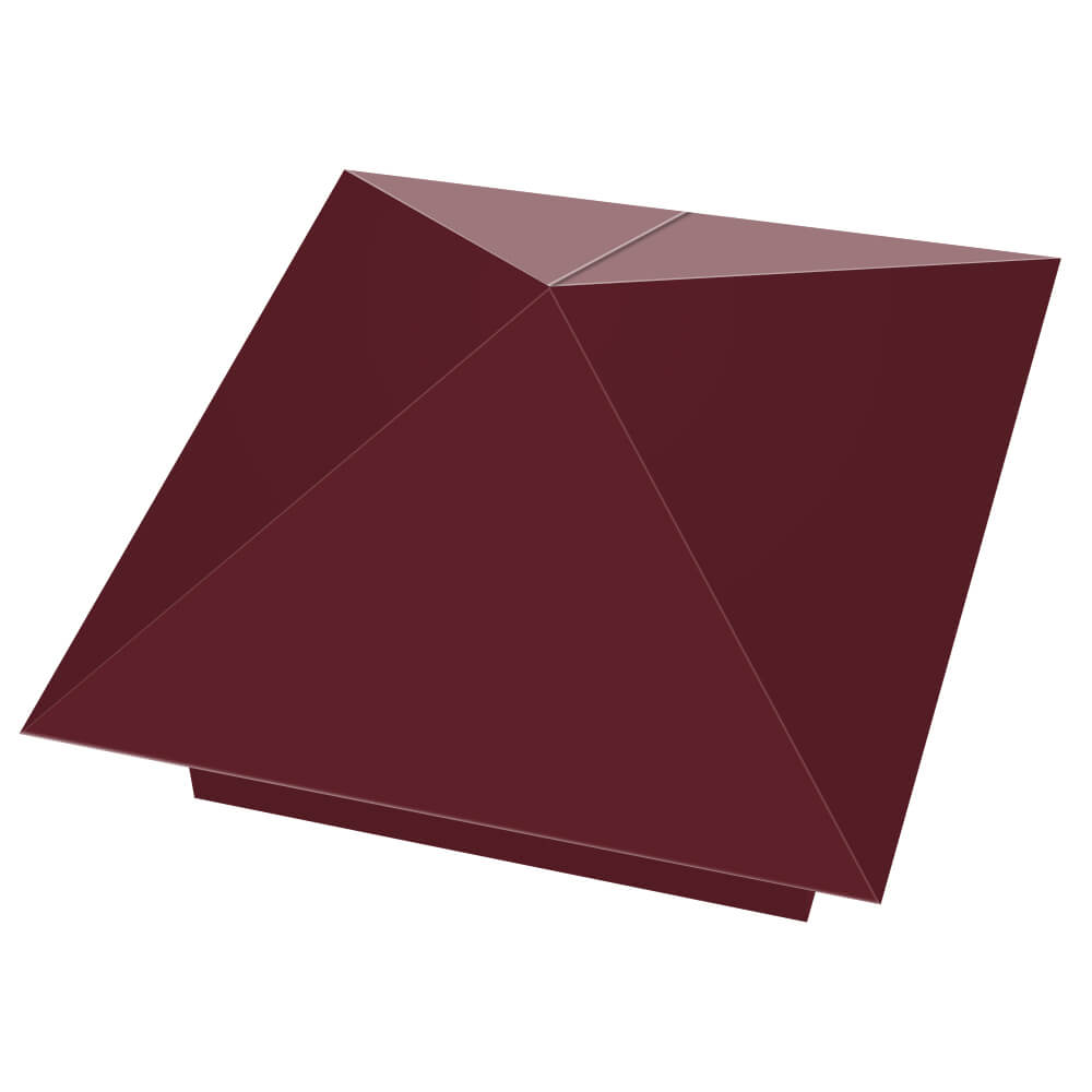 Колпак металлический 390х390мм RAL3005 Красное Вино заборный Грозный фото