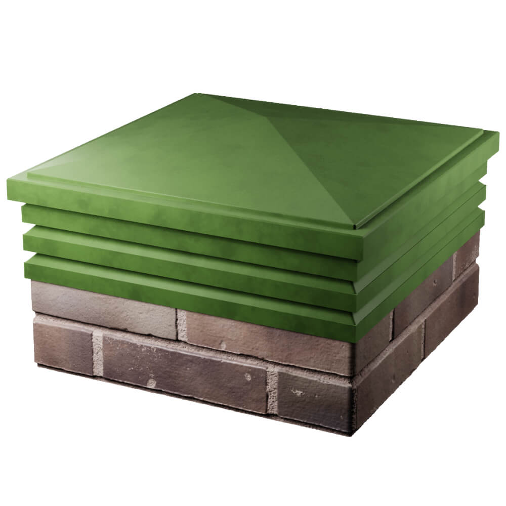 Колпак Zking Бона ХайТек Зеленый на столб 2х2 кирпича (513х513мм) в Грозном фото