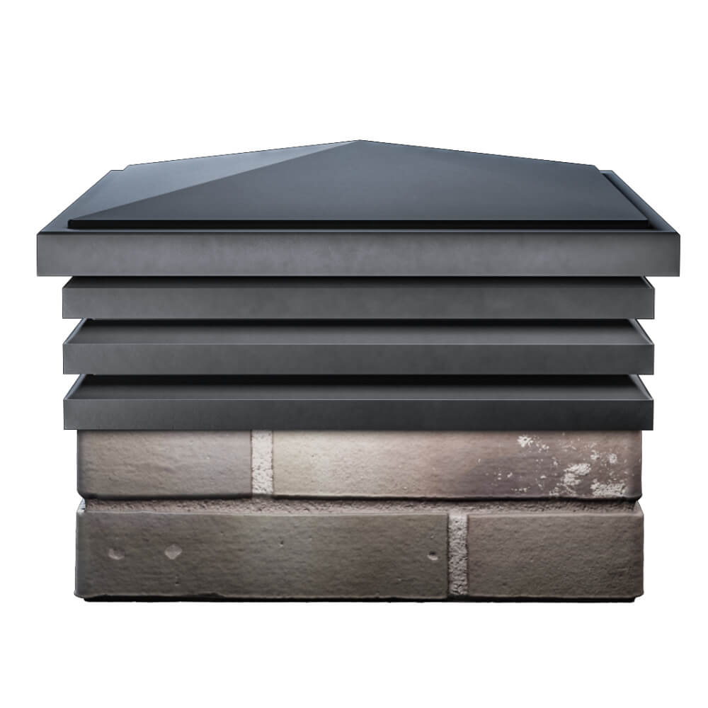 Колпак Zking Бона ХайТек Серый на столб 1.5х1.5 кирпича (385х385мм) Грозный фото