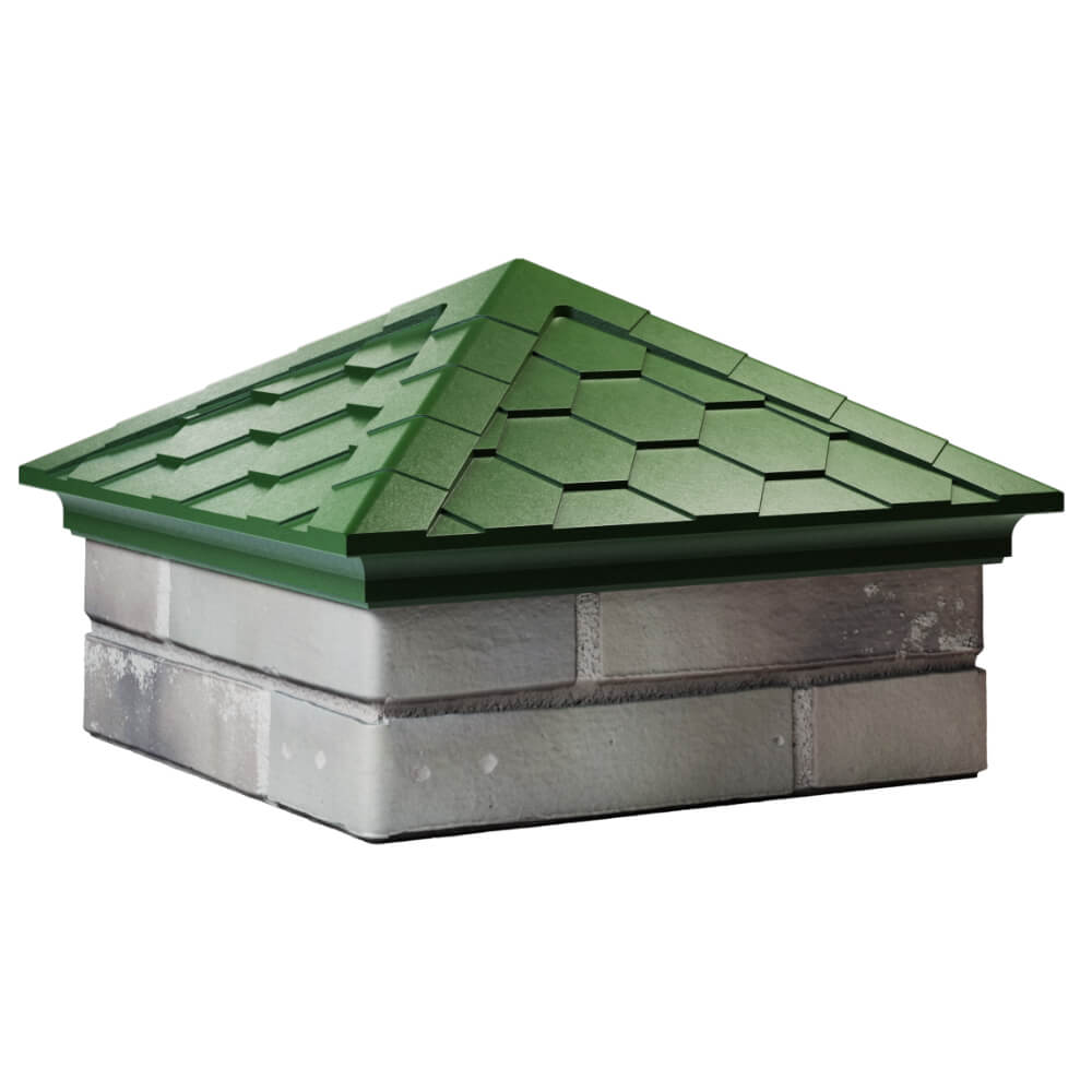 Колпак Zking Эверест Зеленый на столб 1.5х1.5 кирпича (390х390мм) в Грозном фото