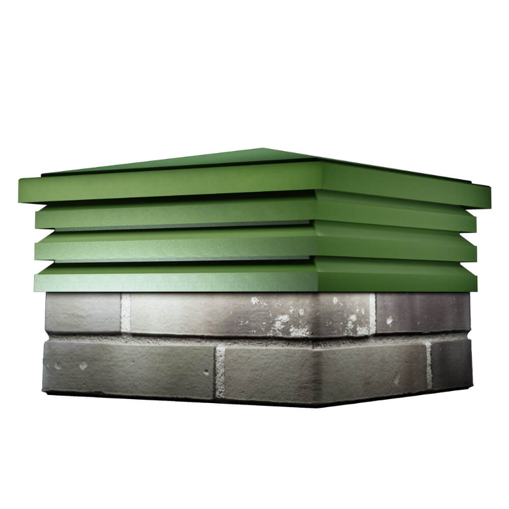 Колпак Zking Бона ХайТек Зеленый на столб 1.5х1.5 кирпича (385х385мм) в Грозном фото