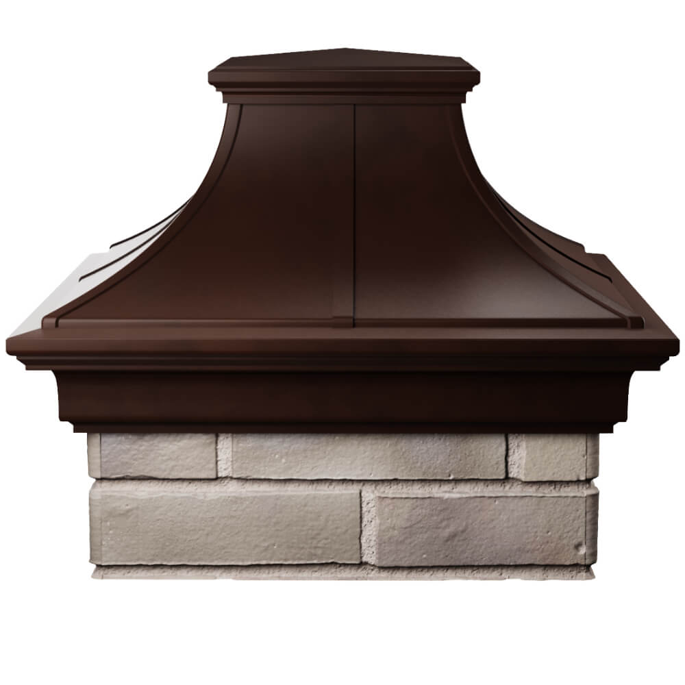 Колпак Zking Монблан Премиум Коричневый на столб 1.5х1.5 кирпича (385х385мм) Грозный фото