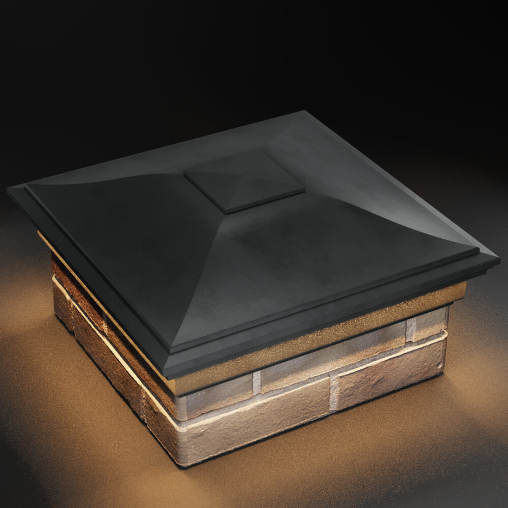 Колпак Zking Монблан Серый на столб 1.5х1.5 кирпича (385х385мм) с подсветкой в Грозном фото