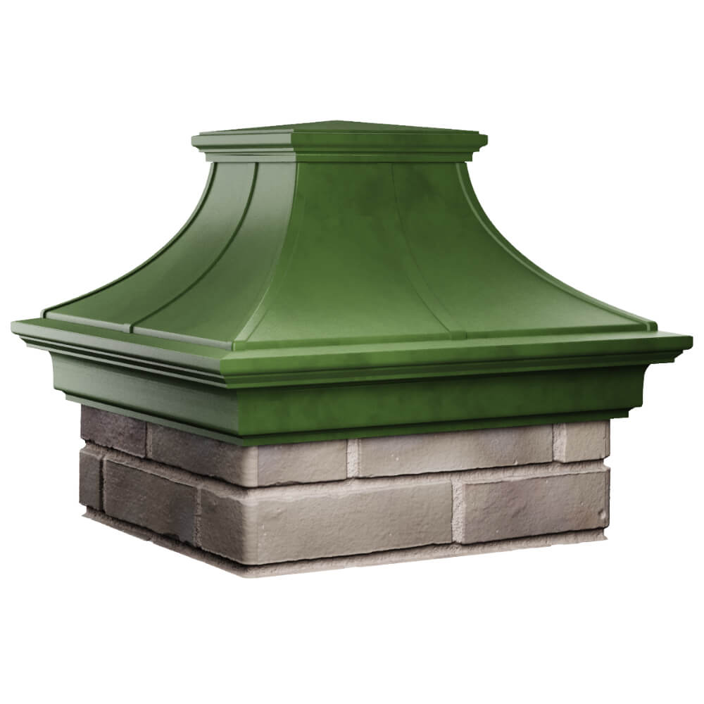 Колпак Zking Монблан Премиум Зеленый на столб 1.5х1.5 кирпича (385х385мм) в Грозном фото