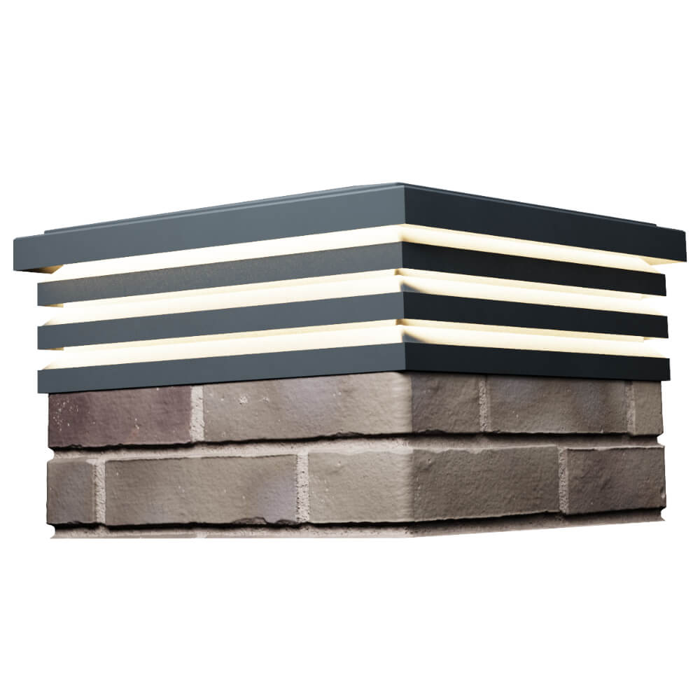 Колпак Zking Бона ХайТек Серый на столб 1.5х1.5 кирпича (385х385мм) с подсветкой в Грозном фото