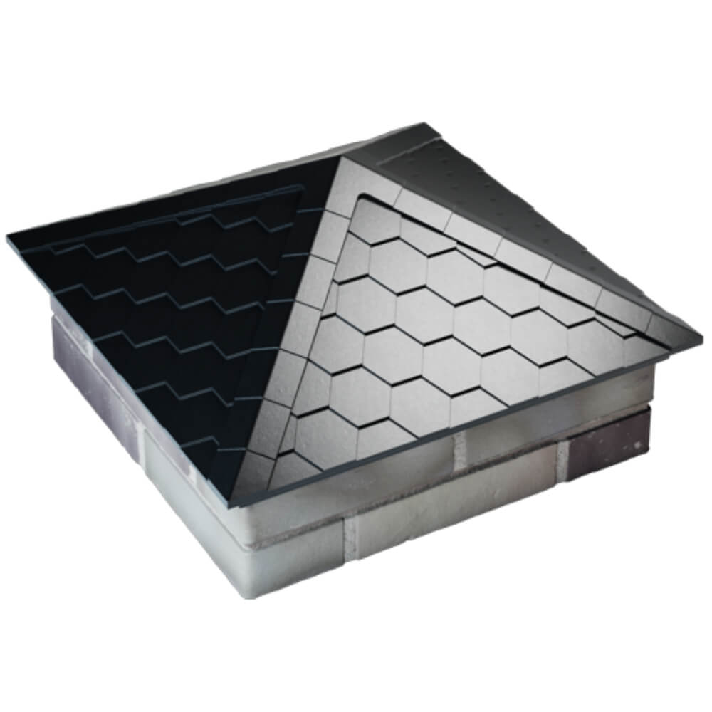 Колпак Zking Эверест Черный на столб 2х2 кирпича (535х535мм) Грозный фото