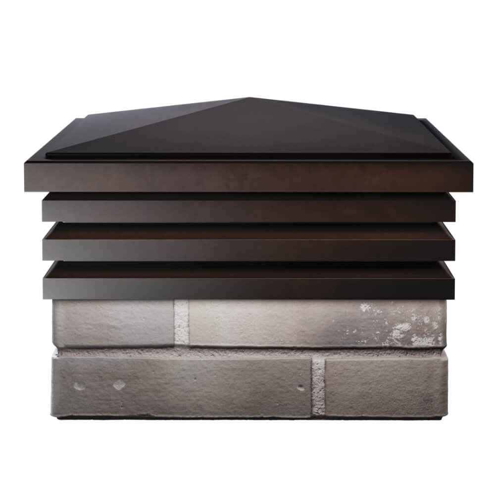 Колпак Zking Бона ХайТек Коричневый на столб 1.5х1.5 кирпича (385х385мм) Грозный фото