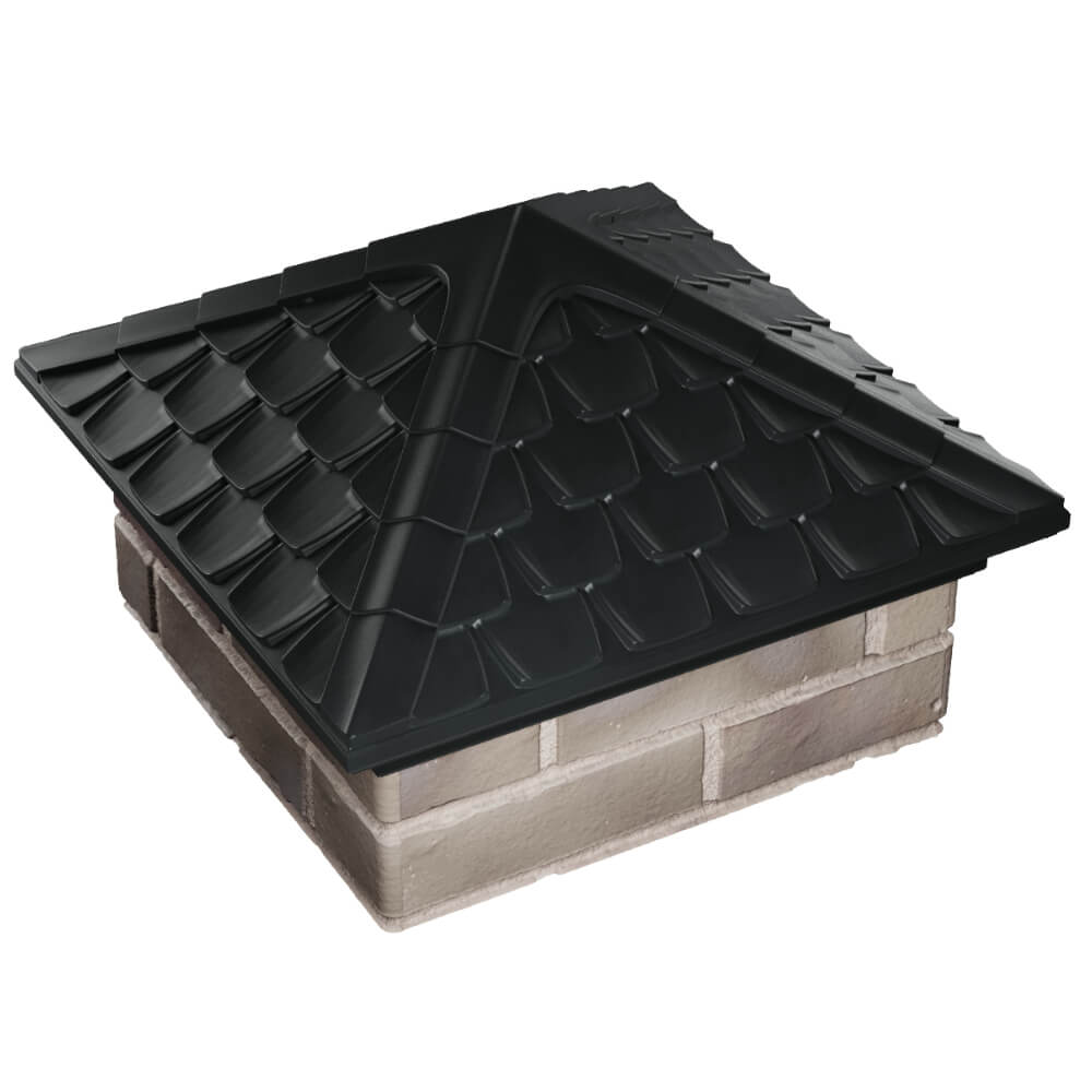 Колпак Zking Эльбрус Черный на столб 1.5х1.5 кирпича (385х385мм) в Грозном фото