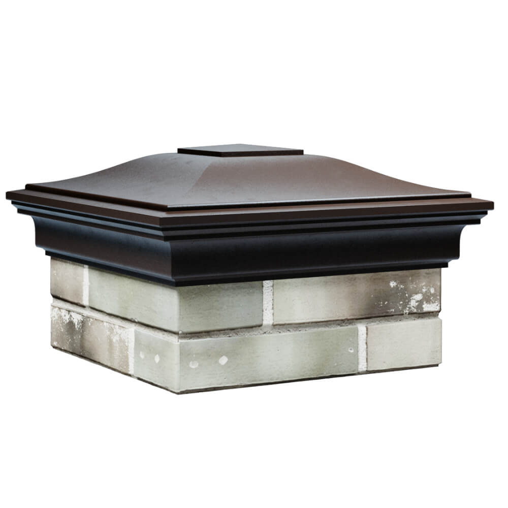 Колпак Zking Монблан Коричневый на столб 1.5х1.5 кирпича (385х385мм) в Грозном фото