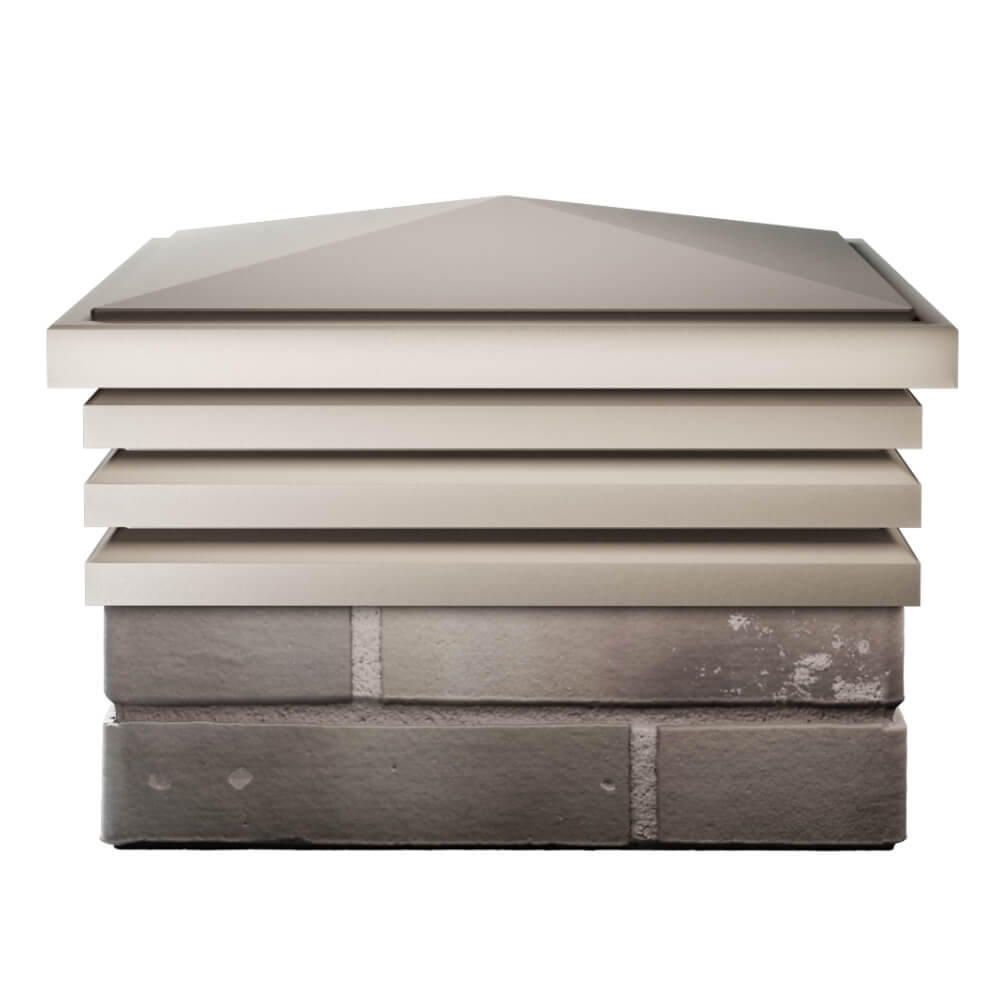 Колпак Zking Бона ХайТек Бежевый на столб 1.5х1.5 кирпича (385х385мм) Грозный фото